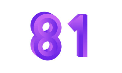 81 Number New Fresh Purple Business Logo