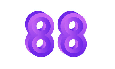 88 Number New Fresh Purple Business Logo