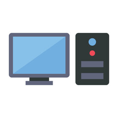 Desktop PC vector icon symbol design