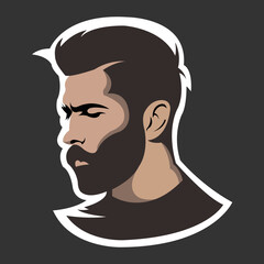 Beard Man Barber Shop Logo, Professional logo template for your company. Logo in vector format and fully editable.