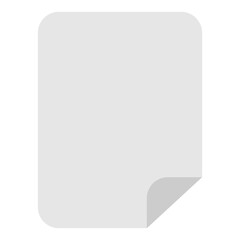 Blank note frame, paper stamp, sticker, folded edge, light gray rectangular shape. Label. PNG.