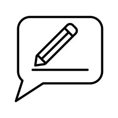 chat bubble with pencil icon vector