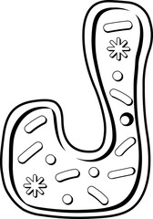 Cute Cookie Alphabet J