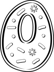 Cute Cookie Alphabet Number 0