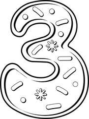 Cute Cookie Alphabet Number 3