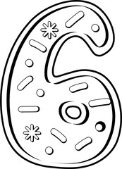 Cute Cookie Alphabet Number 6