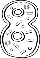 Cute Cookie Alphabet Number 8