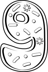 Cute Cookie Alphabet Number 9