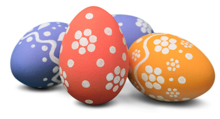 Fototapeta na wymiar Easter eggs painted in different colors