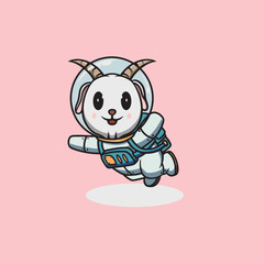 Cute Astronaut Goat
