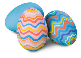 Easter eggs painted in different colors