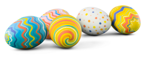 Easter eggs painted in different colors