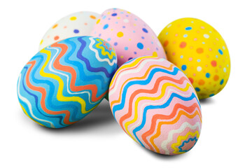 Easter eggs painted in different colors