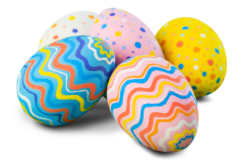 Easter eggs painted in different colors