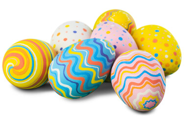 Easter eggs painted in different colors