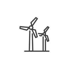 Wind turbine line icon