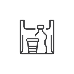 Plastic waste line icon