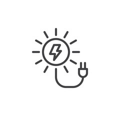 Obraz premium Solar power line icon