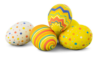 Easter eggs painted in different colors