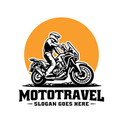 Adventure motor traveler illustration logo vector