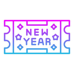 Ticket Line Gradient Icon
