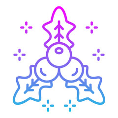 Mistletoe Line Gradient Icon