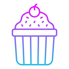 Muffin Line Gradient Icon