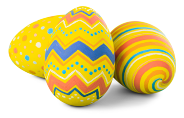 Easter eggs painted in different colors