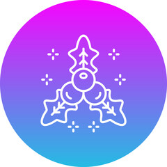 Mistletoe Gradient Circle Line Inverted Icon