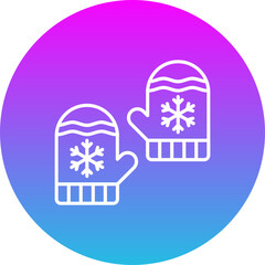 Mittens Gradient Circle Line Inverted Icon