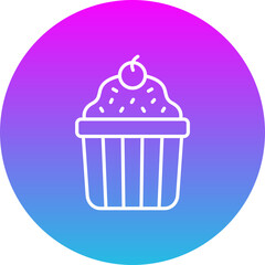 Muffin Gradient Circle Line Inverted Icon