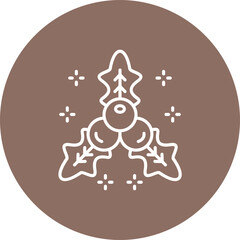 Mistletoe Multicolor Circle Line Inverted Icon