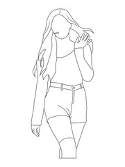 Colored Illustration vector of Kpop fashion stage. idols of Koreans performing. K-pop female fashion idol. female singer who is singing wearing beautiful clothes