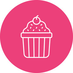 Muffin Multicolor Circle Line Inverted Icon