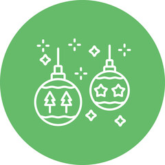 Christmas Ball Multicolor Circle Line Inverted Icon