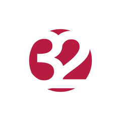 32 Years Red Circle logo  