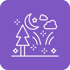 Night Multicolor Round Corner Line Inverted Icon