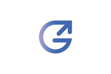 Minimal Awesome Trendy Professional Letter G Arrow Logo Design Template On White Background