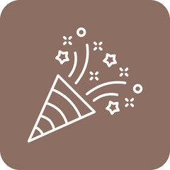 Confetti Multicolor Round Corner Line Inverted Icon