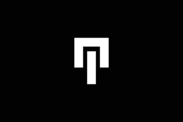 Minimal Awesome Trendy Professional Letter M T Logo Design Template On Black Background