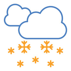 Snowfall Blue And Orange Line Icon