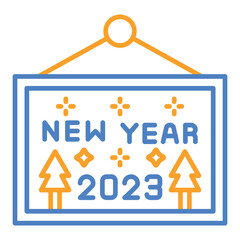 Picture Blue And Orange Line Icon