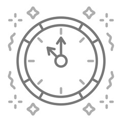 Clock Greyscale Line Icon