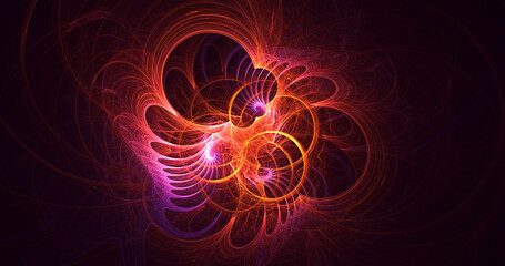 3D rendering abstract colorful fractal light background