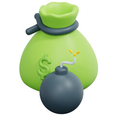 debt 3d render icon illustration