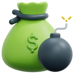 debt 3d render icon illustration