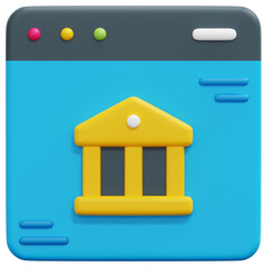 internet banking 3d render icon illustration