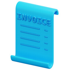 invoice 3d render icon illustration