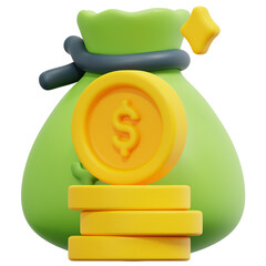 money 3d render icon illustration