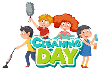 Cleaning day text banner